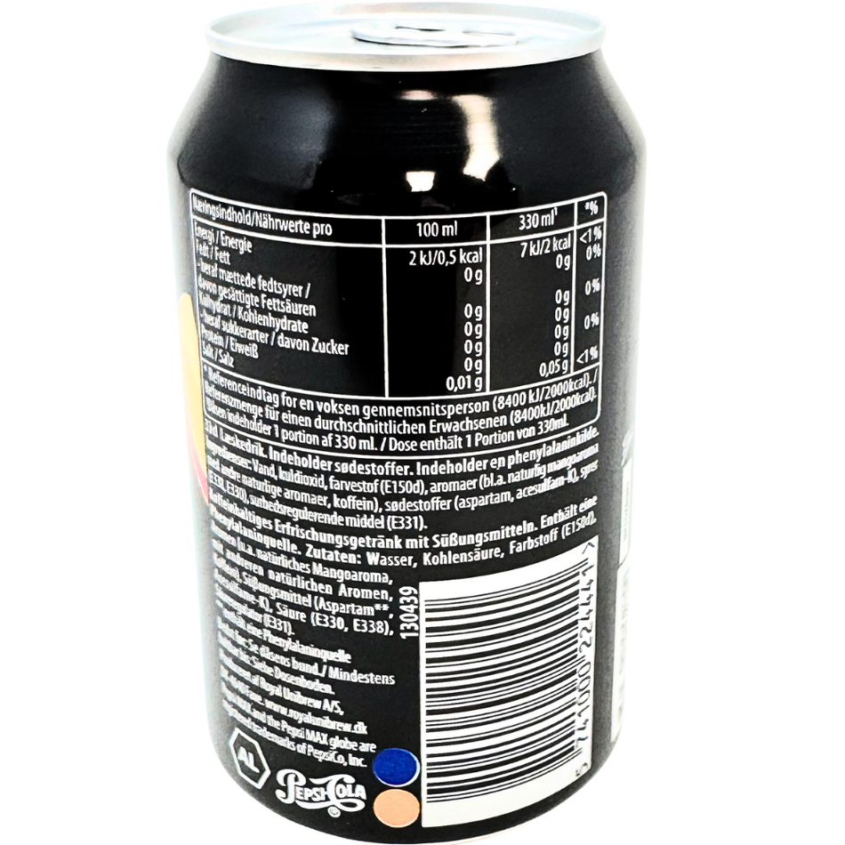 Pepsi MAX Mango No Sugar - 330mL