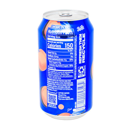 Pepsi Peach Soda - 355mL  Nutrition Facts Ingredients