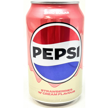 Pepsi Strawberries 'N' Cream Zero Sugar (UK) - 330mL