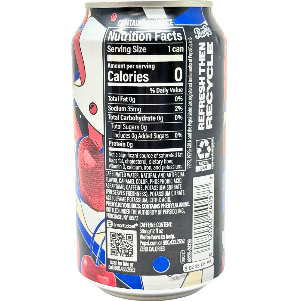 Pepsi Wild Cherry and Cream Zero Sugar - 355ml