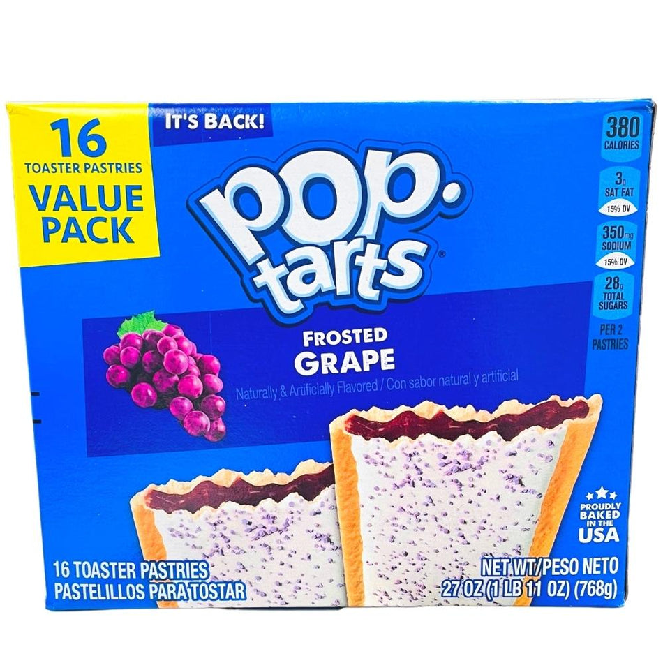 Pop-Tarts Frosted Grape 16 Pack - 768g-Pop tarts-Pop tart flavors-grape pop tarts