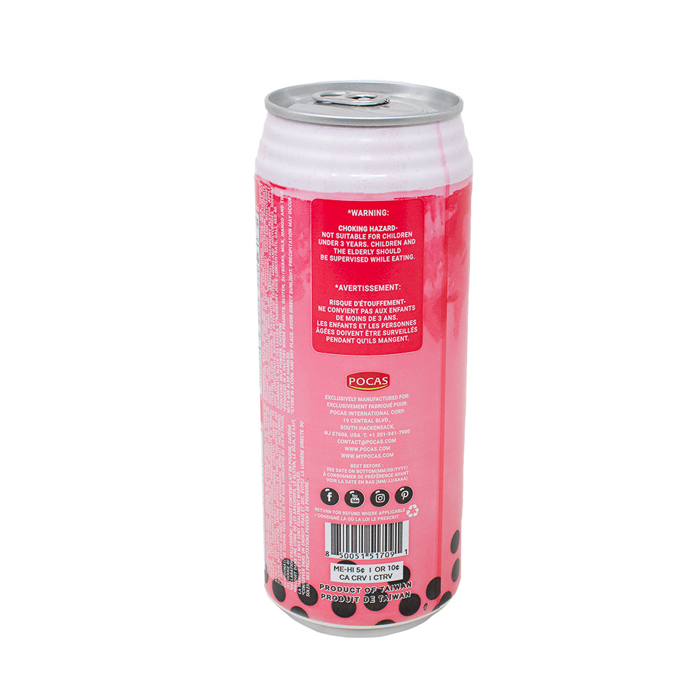 Pocas Bubble Tea - Strawberry with Tapioca Pearls 16.5oz  Nutrition Facts Ingredients