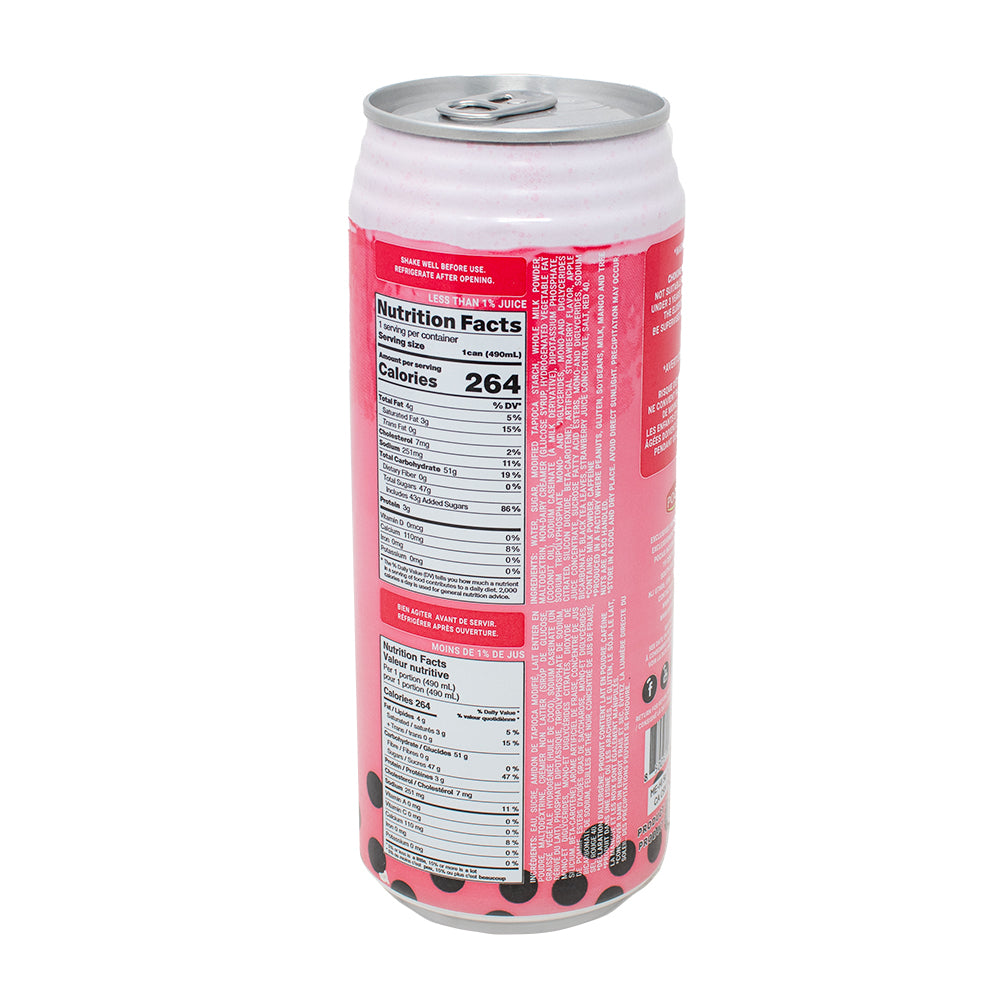 Pocas Bubble Tea Strawberry - 16.5oz  Nutrition Facts Ingredients