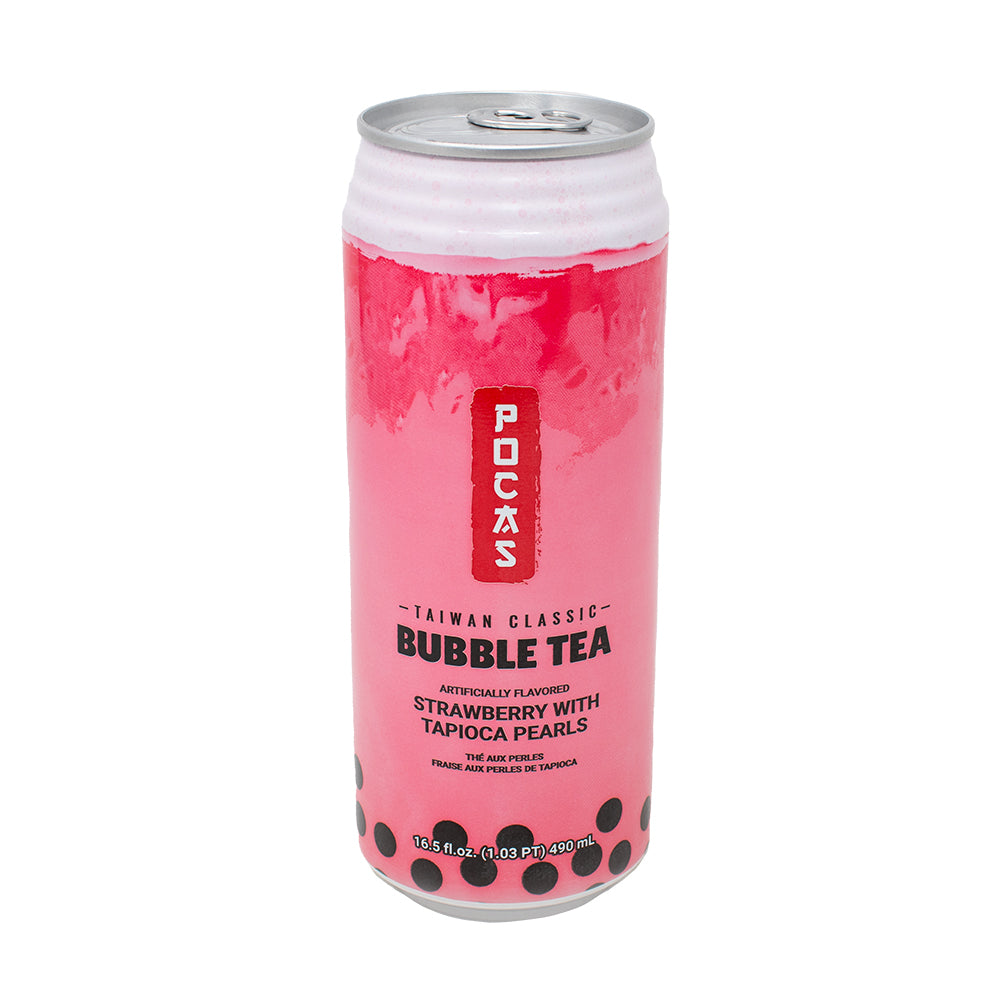 Pocas Bubble Tea - Strawberry with Tapioca Pearls 16.5oz