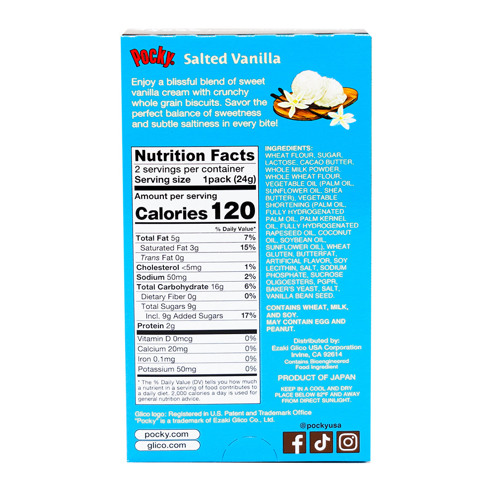 Pocky Salted Vanilla - 1.71oz  Nutrition Facts Ingredients
