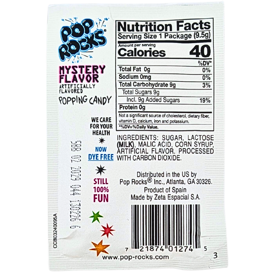 Pop Rocks Mystery Flavor Popping Candy - 9g