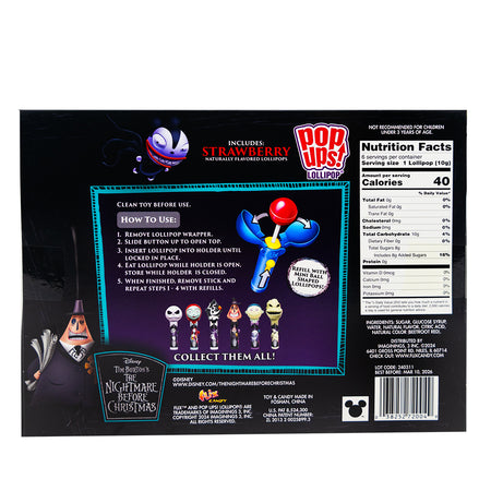 Nightmare Before Christmas Pop Ups 3pk - 2.11oz   Nutrition Facts Ingredients