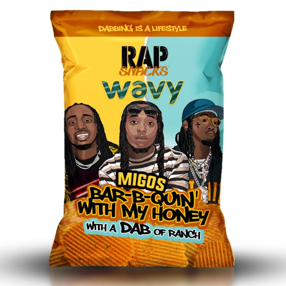 Rap Snacks Migos Bar-B-Quin' With My Honey with a Dab of Ranch - 2.75oz, rap snacks, migos rap snacks, migos chips, bbq chips, ranch chips