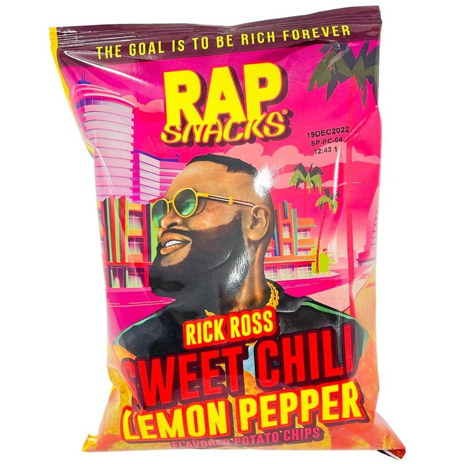 Rap Snacks Rick Ross Sweet Chili Lemon Pepper - 2.5oz, rap snacks, rick ross chips, spicy chips, zesty chips