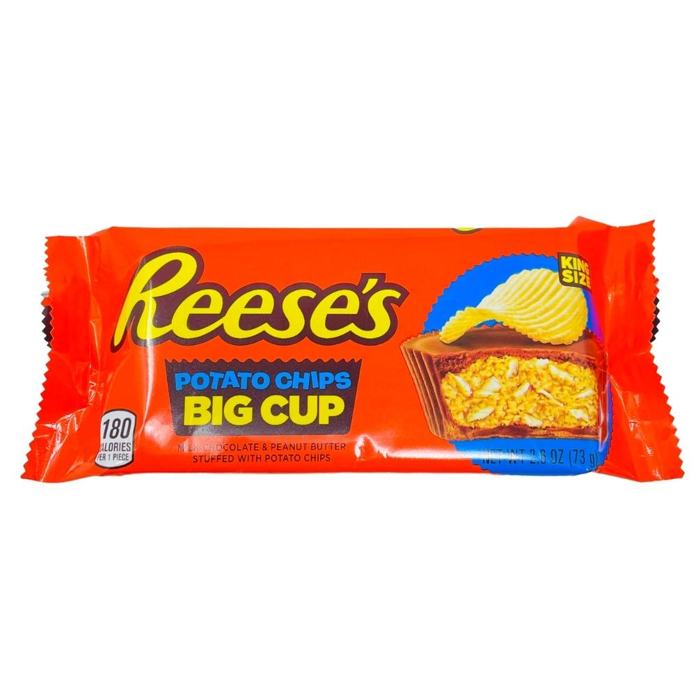 Reese's Big Cup Stuffed w/Potato Chips King Size 2.6oz, Reese's Big Cup, Stuffed with Potato Chips, King Size, Whimsical Flavors, Creamy Peanut Butter, Milk Chocolate, Salty Goodness, Taste Adventure, Delicious Collision, Crispy Magic, reeses peanut butter cups, reeses chocolate, reeses cups, reeses peanut cups