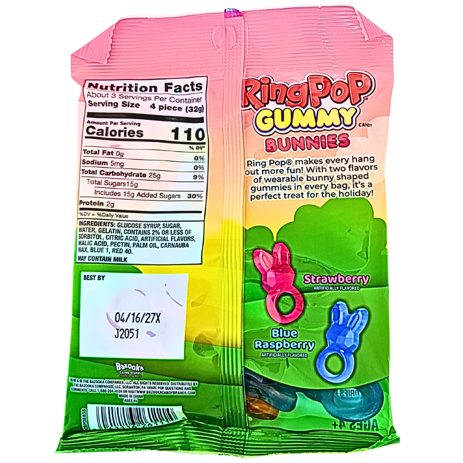 RingPop Gummy Bunnies - 3.4oz