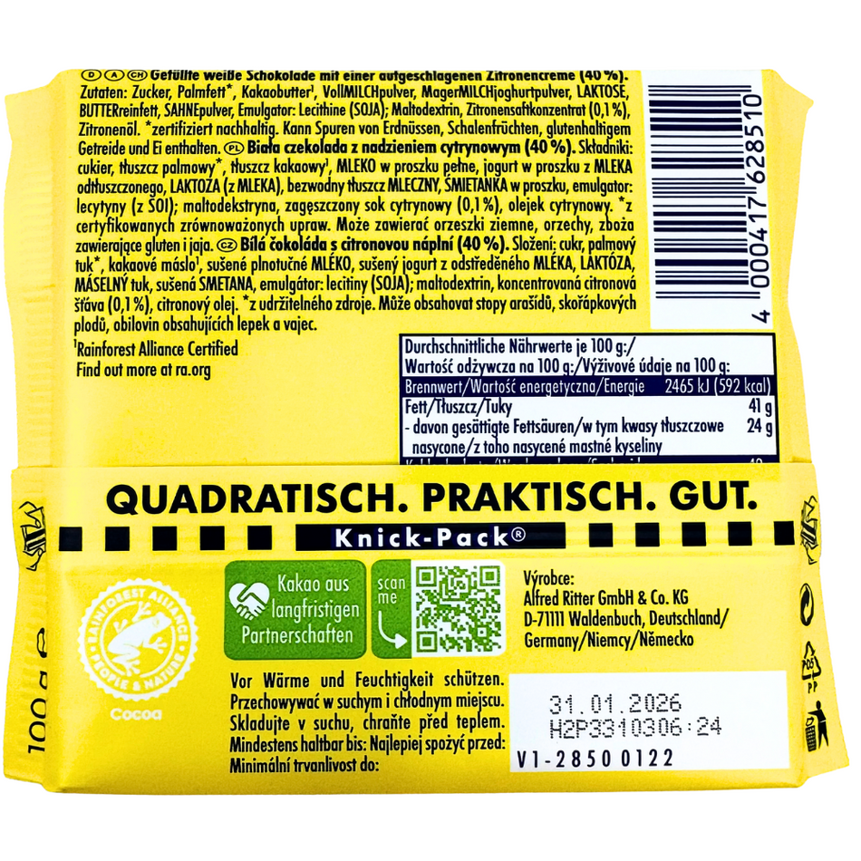 Ritter Sport Funky White Lemon - 100g