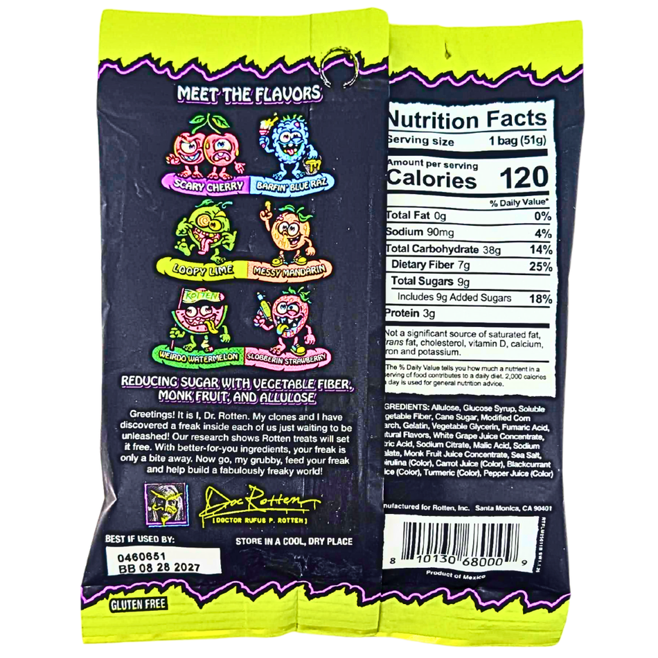 Rotten Sour Gummy Worms - 1.8oz