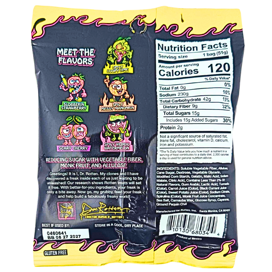 Rotten Spicy Sour Gummy Cruncheez - 1.8oz