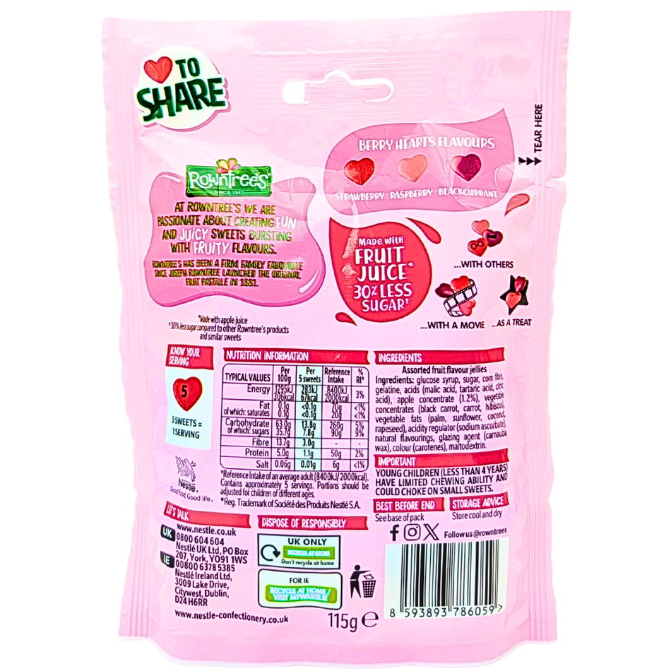Rowntree's Berry Hearts (UK) - 115g