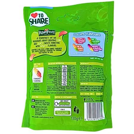 Rowntree's Fruit Pastilles Lollies (UK) - 130g