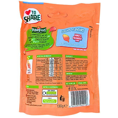 Rowntree's Mango Flavour Lollies (UK) - 130g