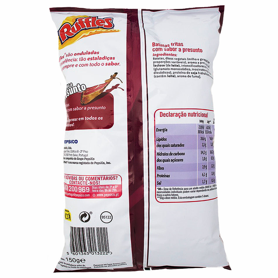 Ruffles Presunto Prosciutto (Portugal) - 150g Nutrition Facts Ingredients-Ruffles-Prosciutto-Portuguese food