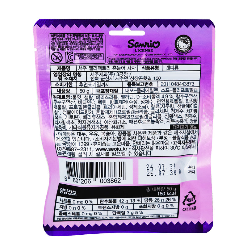 Sanrio Shake It Cha Cha Cool Fruit Gummies with Stickers (Korea) - 50g  Nutrition Facts Ingredients
