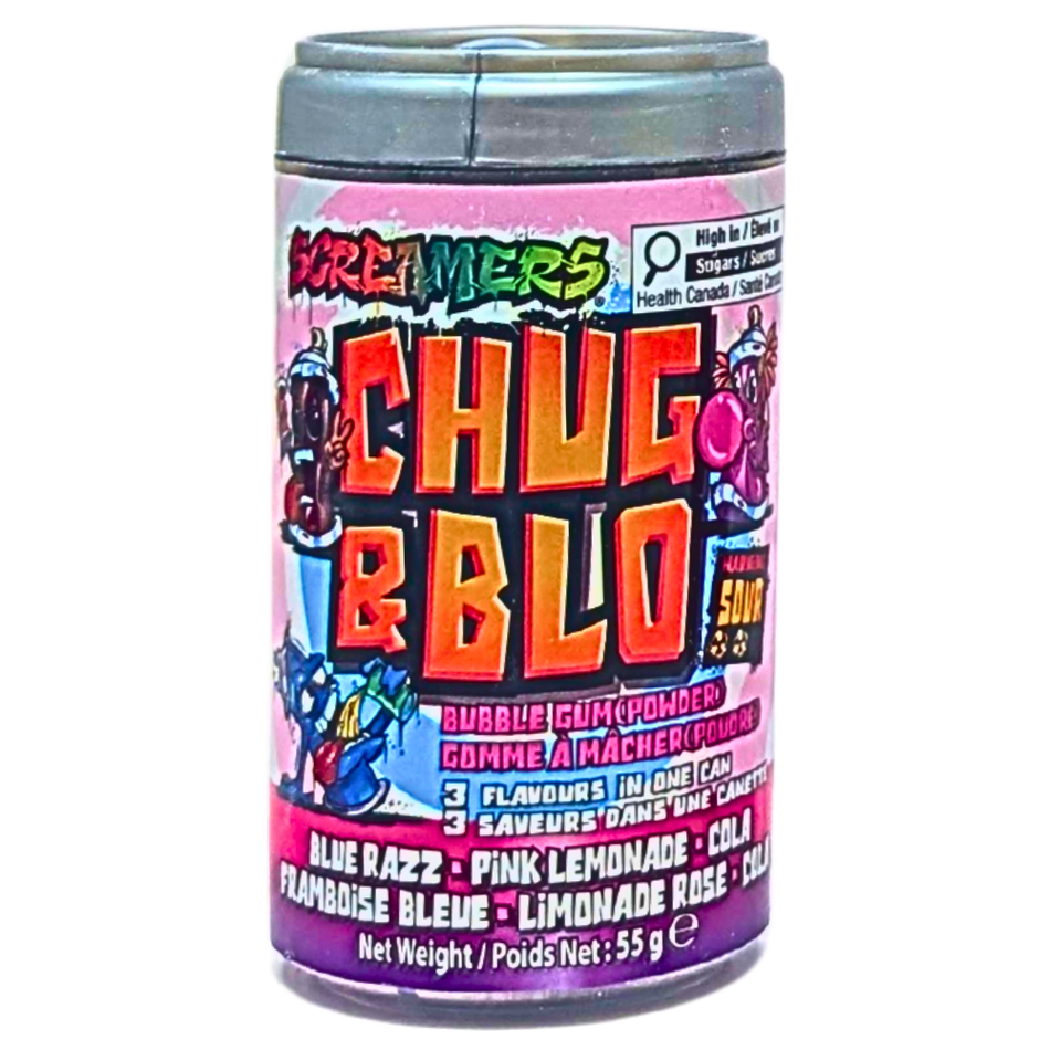 Screamers Chug & Blo Gum Powder 3 Flavors - 55g