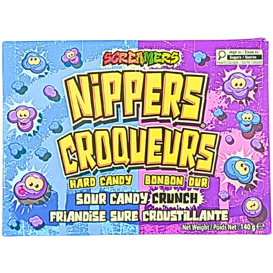 Screamers Nippers Sour Candy Crunch Blue Razz & Purple Razz - 140g