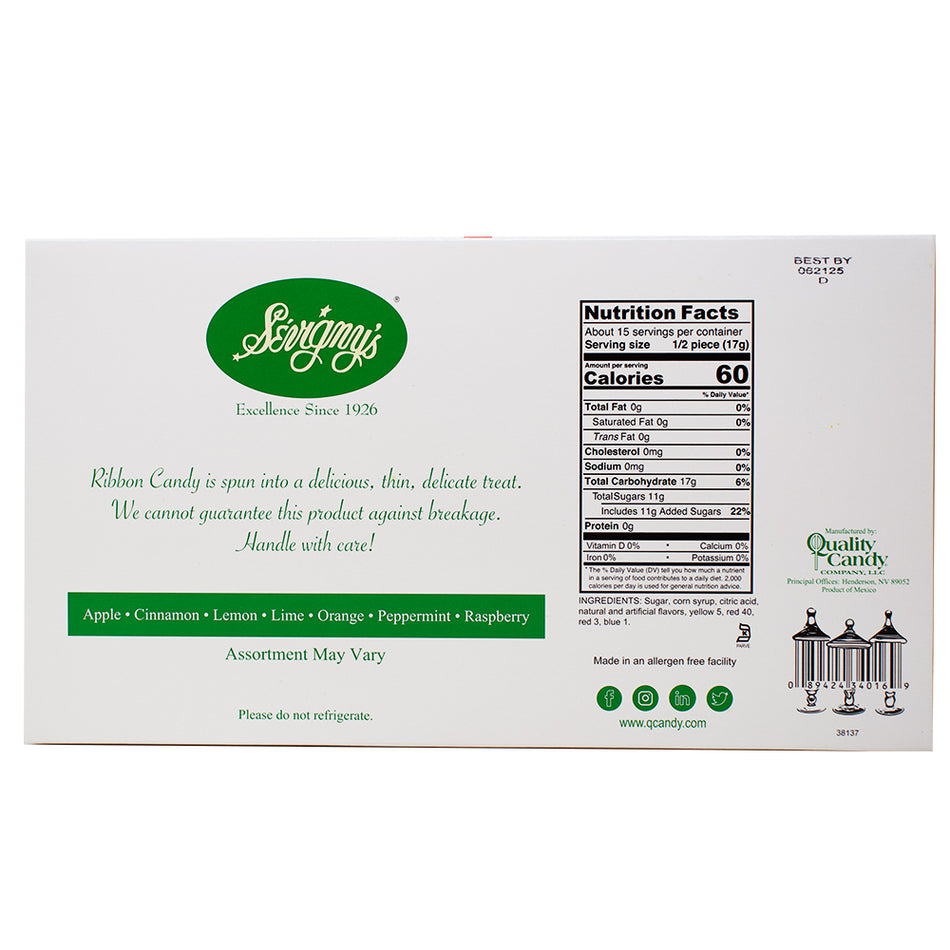 Sevigny's Christmas Thin Ribbon Candy Gift Box - 9oz