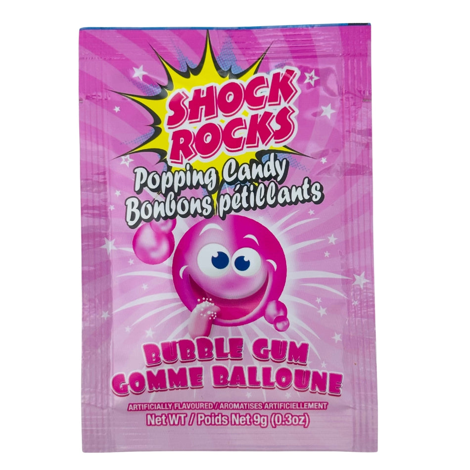 Shock Rocks Bubblegum Popping Candy - 9g -Popping candy-Bubble gum-Shock rock