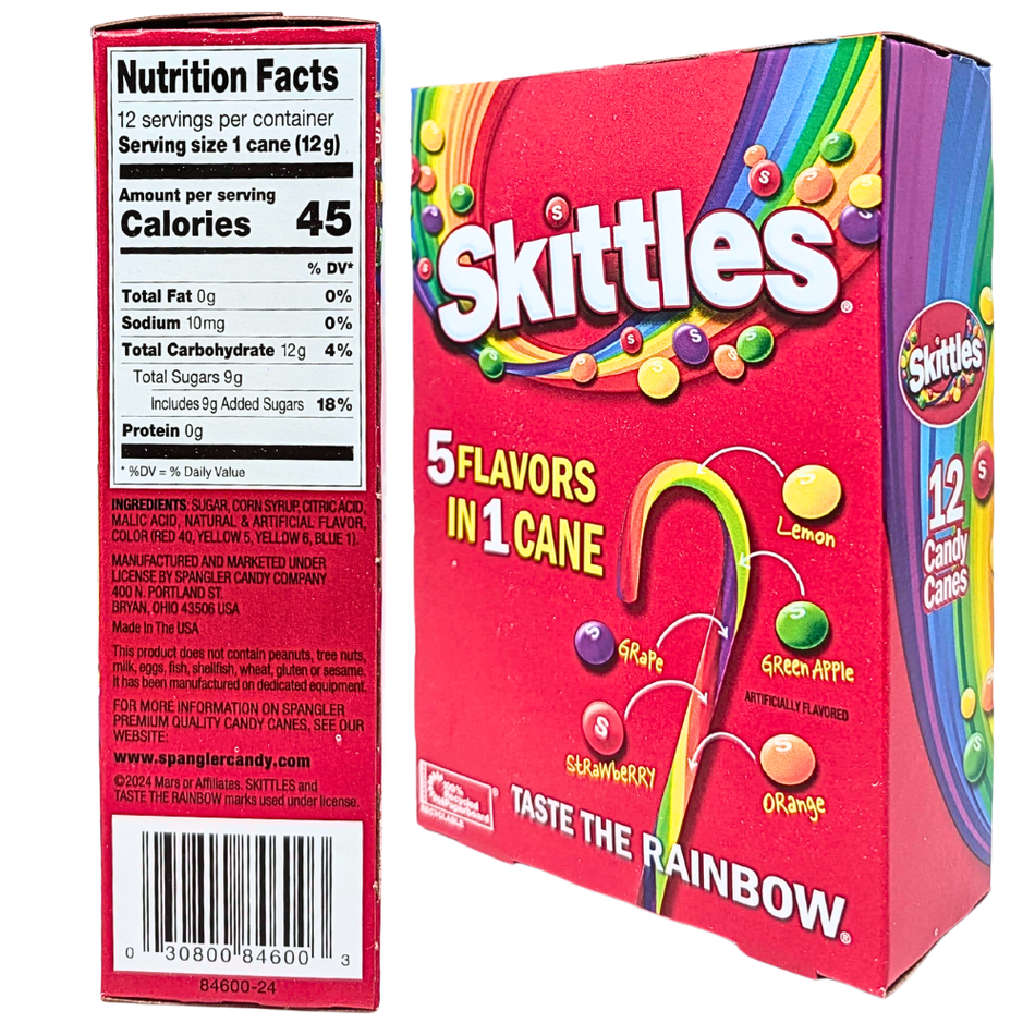 Skittles Candy Canes 12ct