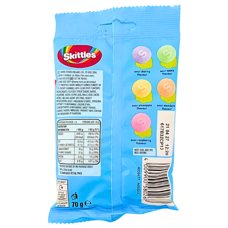 Skittles Fruit Squishy Cloudz Sours (UK) - 70g