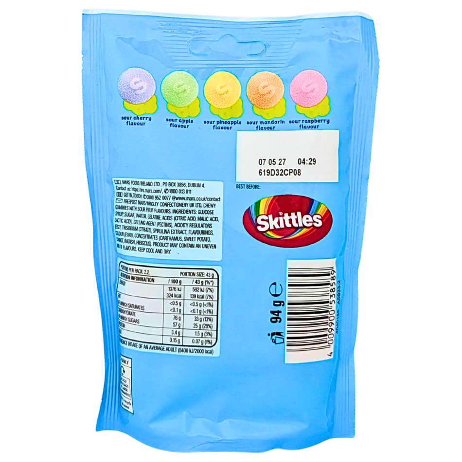 Skittles Fruit Squishy Cloudz Sours (UK) - 94g