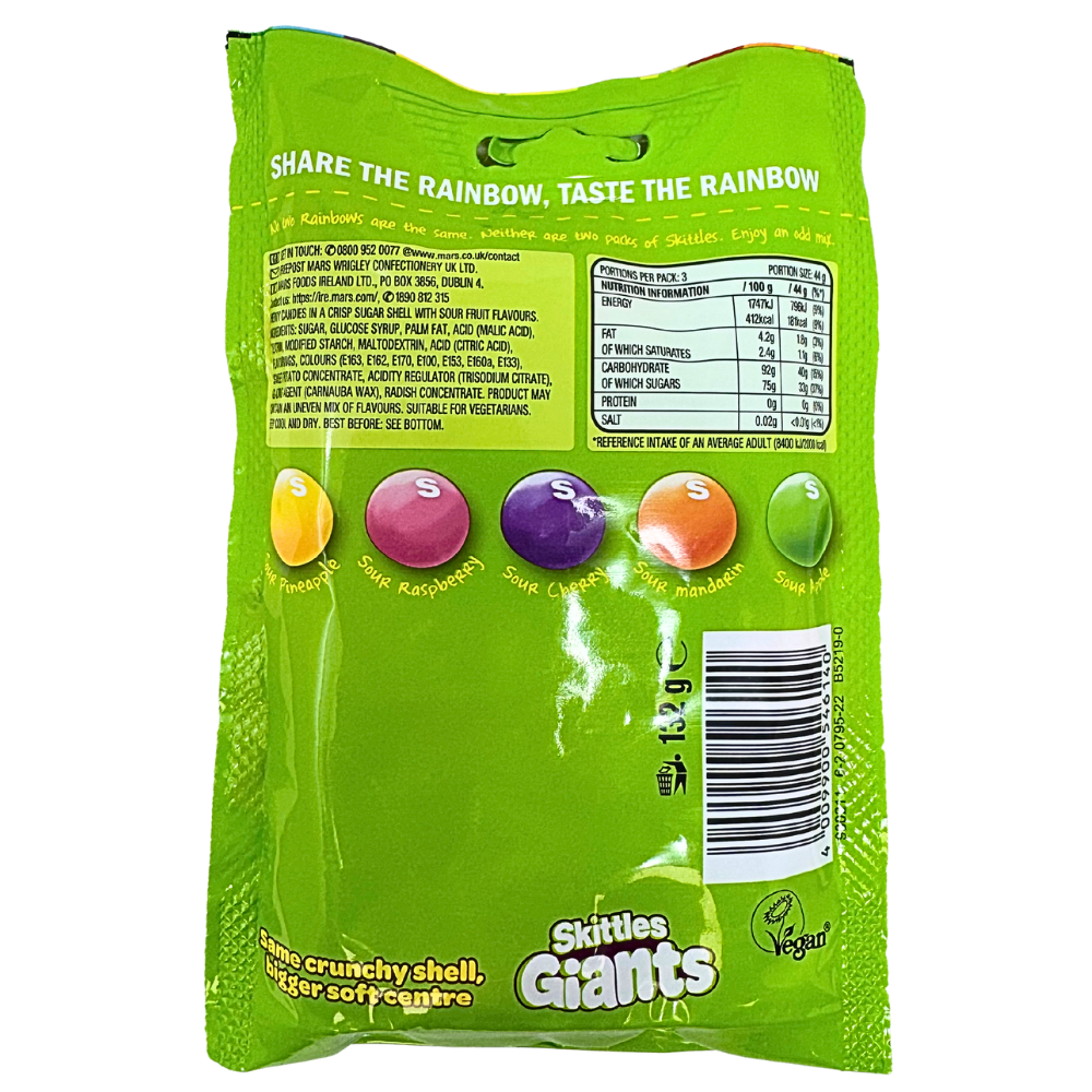 Skittles Giants Sours (UK) - 132g