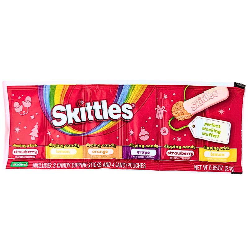 Skittles Holiday Dig N Dips Strip Candy In Fruit Flavors - .85oz