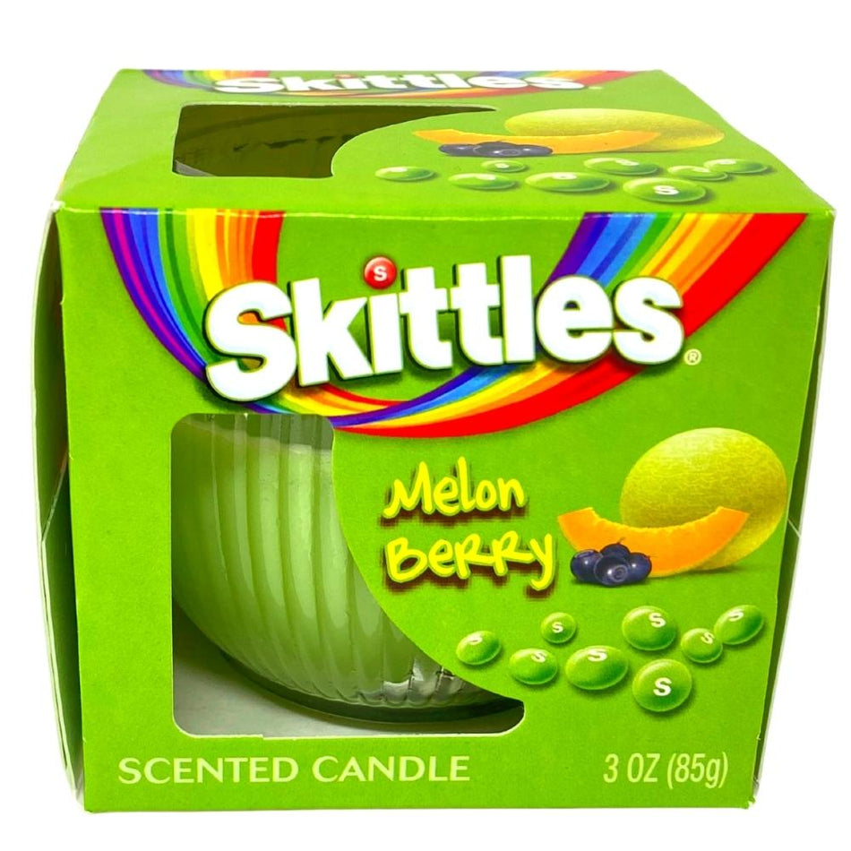 Skittles Scented Candle Melon Berry, Skittles, skittles candy, skittles candle, melon berry skittles, green candle
