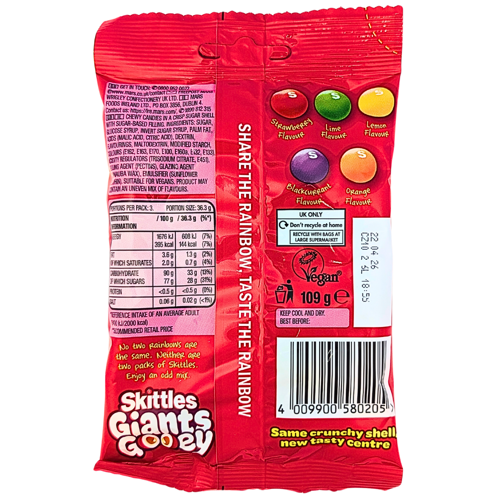 Skittles Giants Gooey Candy (UK) - 109g