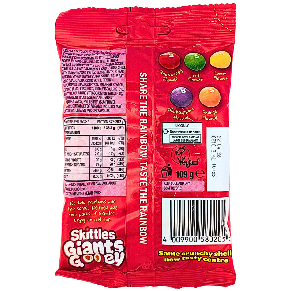 Skittles Giants Gooey Candy (UK) - 109g