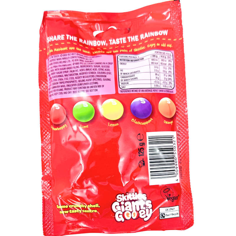 Skittles Giants Gooey Candy (UK) - 125g