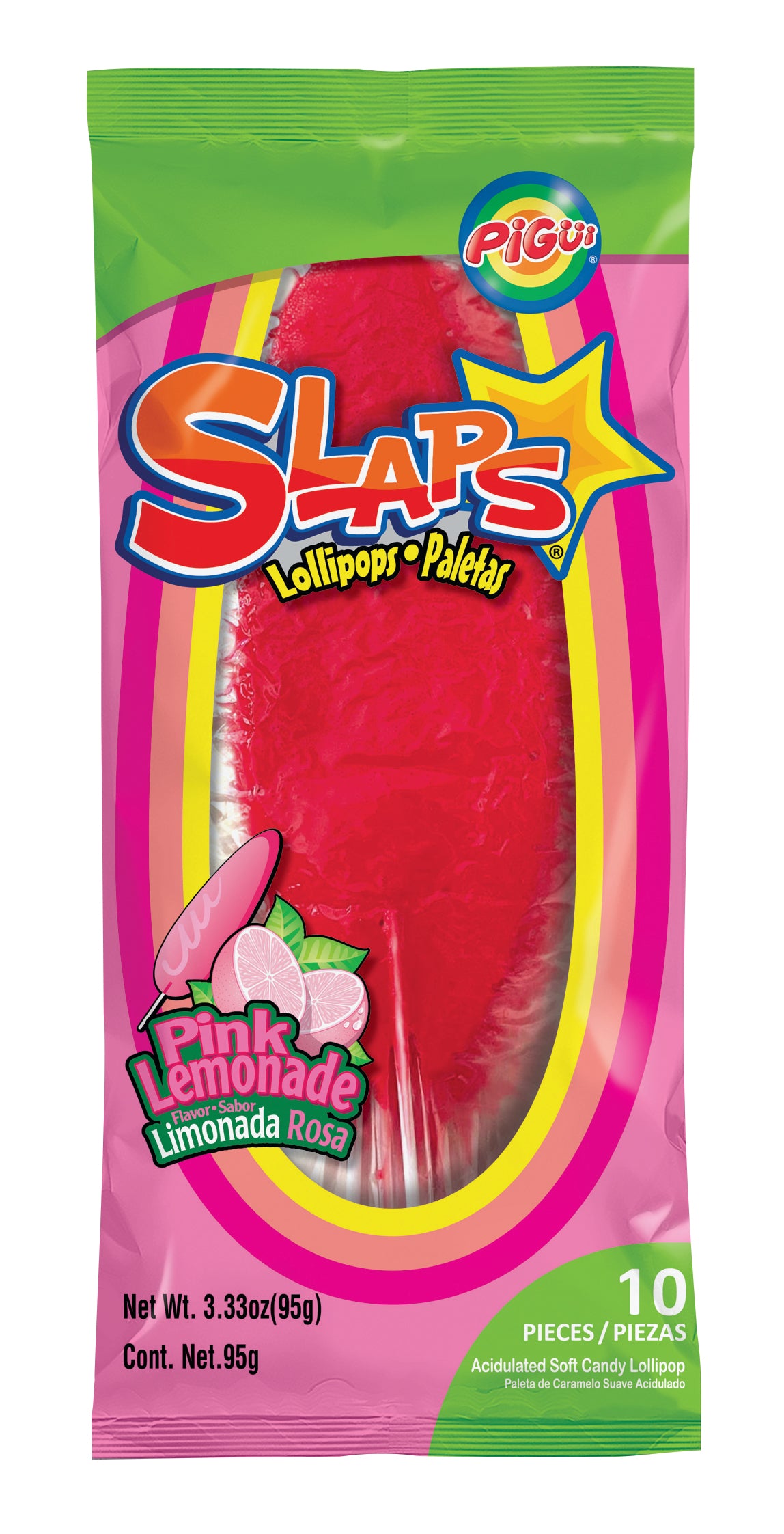 Slaps Pink Lemonade Lollipops - 95g