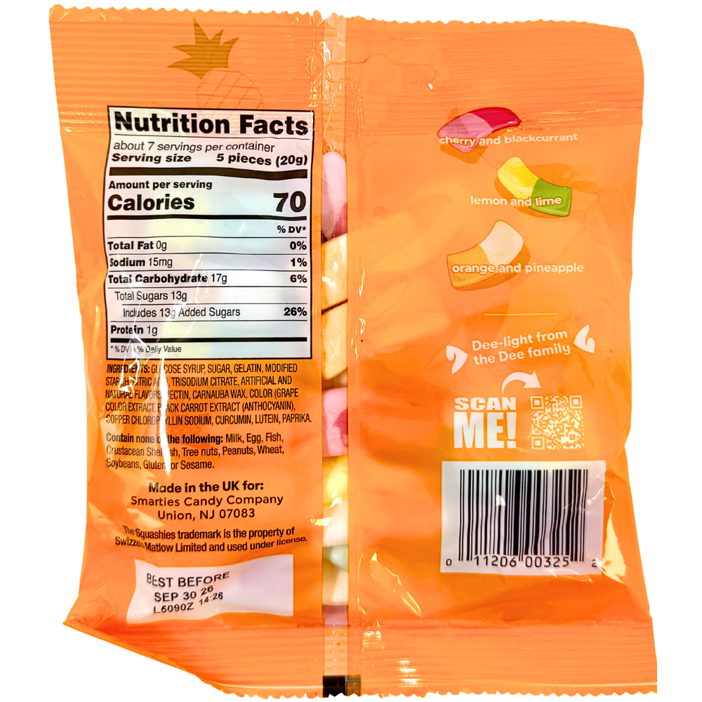 Smarties Squashies Mixed Fruit - 142g