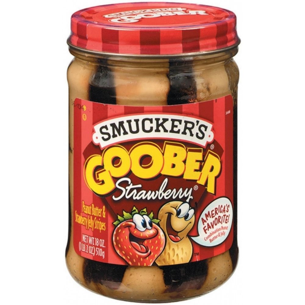 Smucker's Goober Strawberry Peanut Butter & Jelly Stripes - 18 oz-peanut butter jar-pb and j