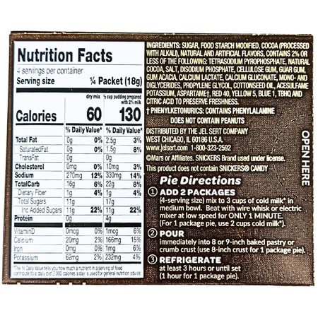 Snickers Pudding and Pie Filling - 2.55oz
