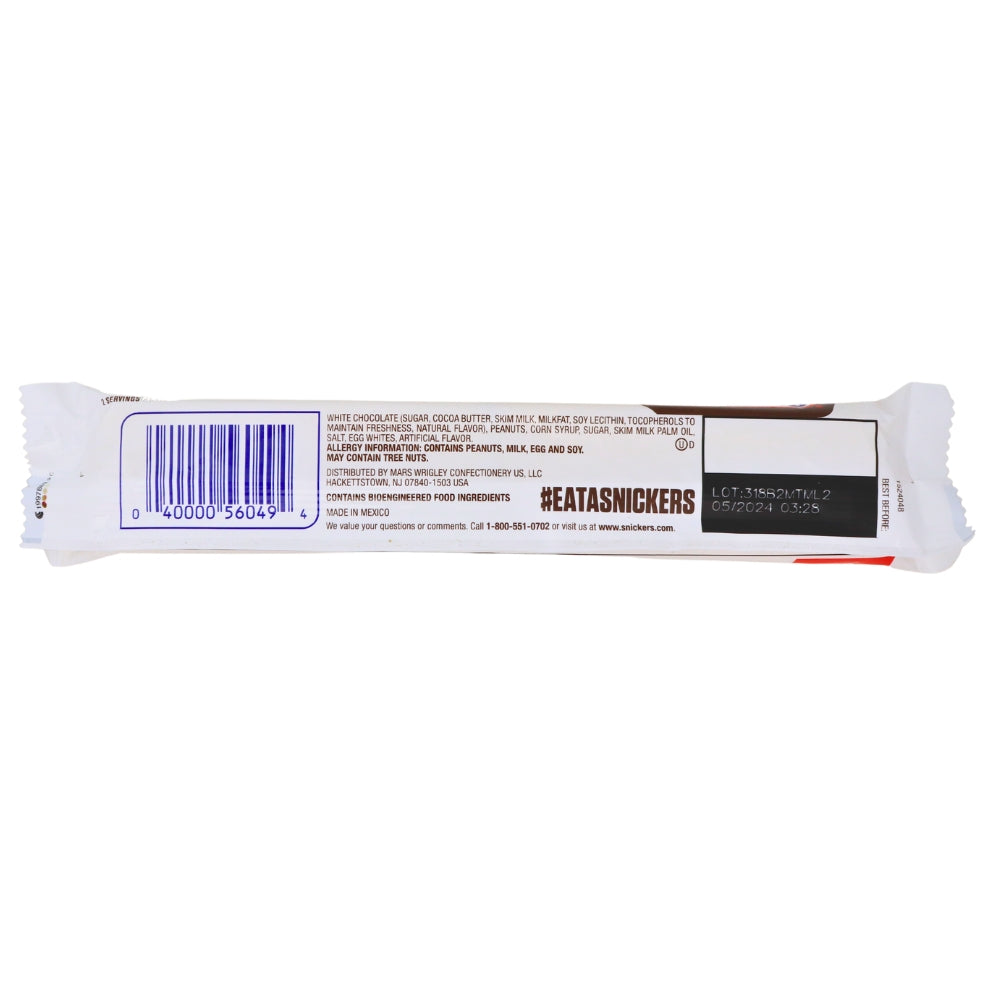 Snickers White Share Size - 2.84oz Nutrition Facts Ingredients -Snickers Bar - White Chocolate - Chocolate bar