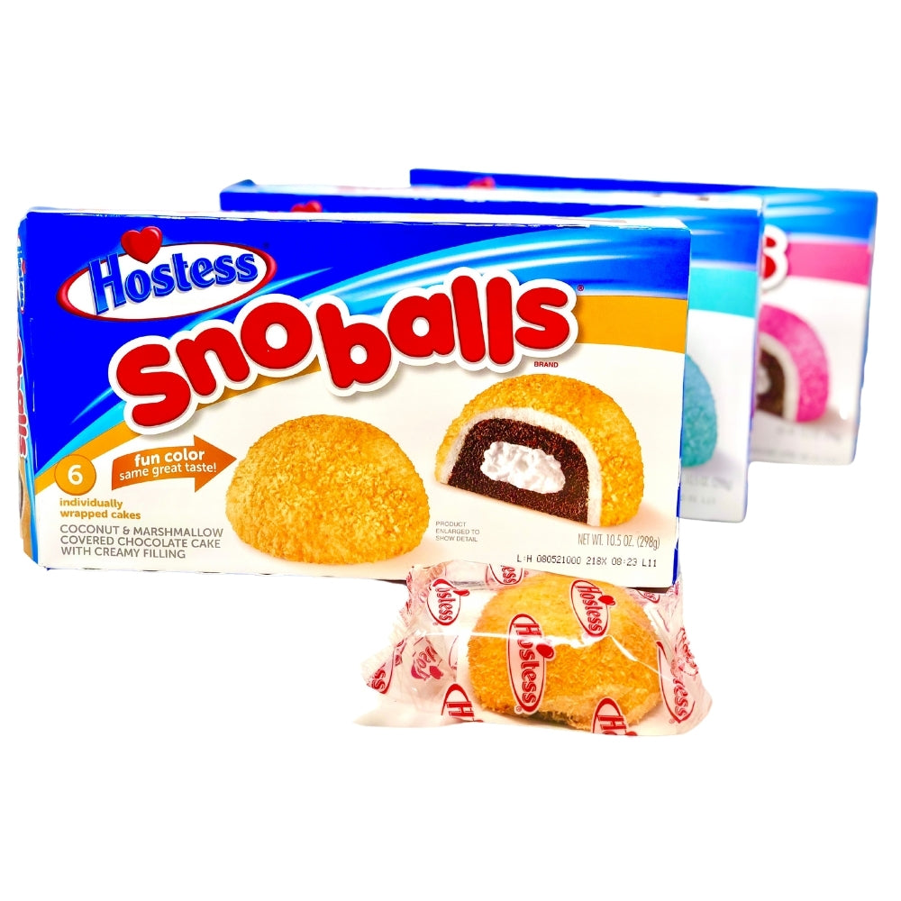 Hostess Snoballs 6 Pack - 298g- Hostess Snoballs-Hostess Snowballs-coconut chocolate-marshmallow cake