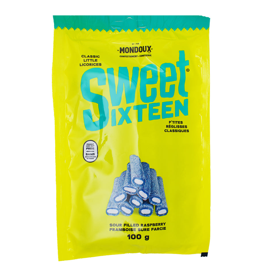 Sweet Sixteen Sour Raspberry Filled Licorice - 100g