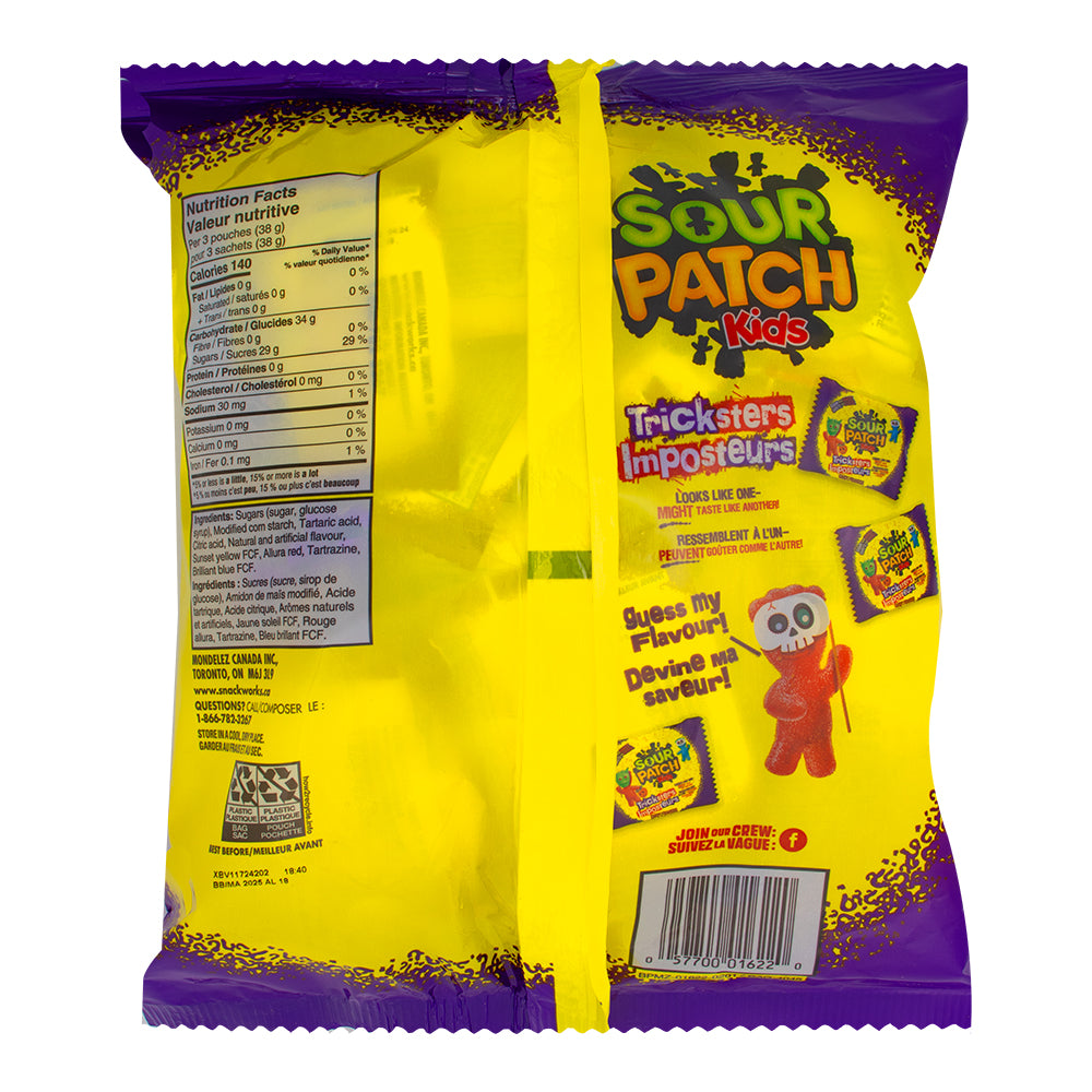 Maynards Sour Patch Kids Tricksters Fun Treats - 24ct  Nutrition Facts Ingredients