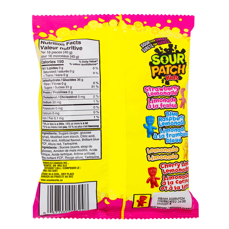 Sour Patch Kids Lemonade - 5.29oz  Nutrition Facts Ingredients