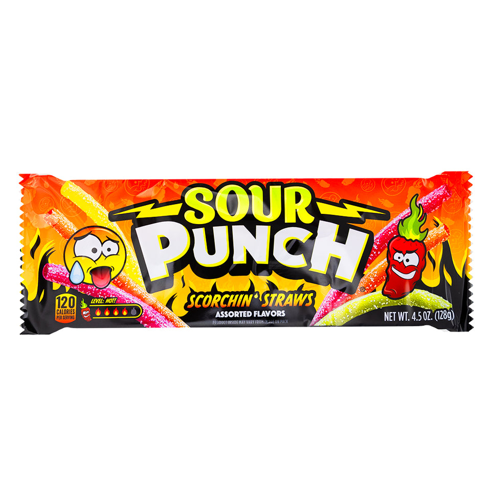 Sour Punch Scorching Straws - 4.5oz