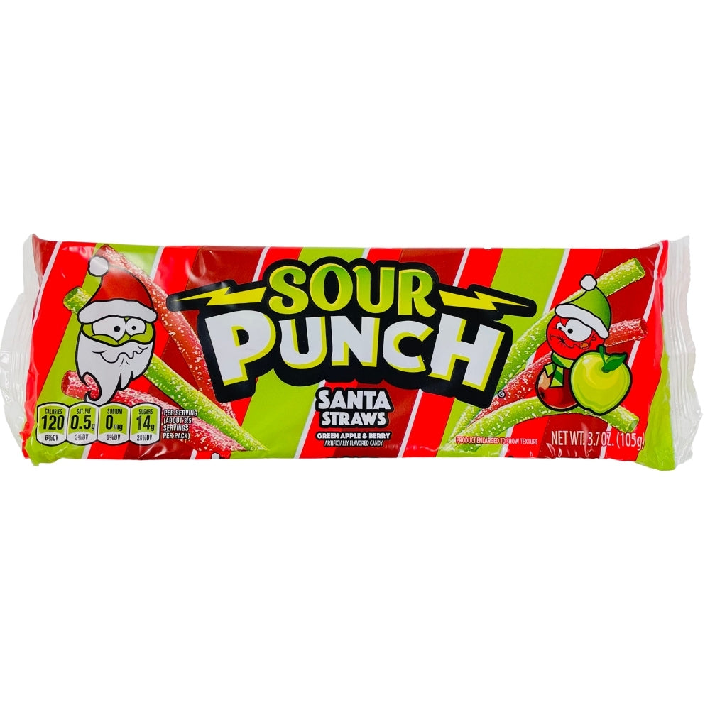 Sour Punch Straws Santa  - 3.2oz