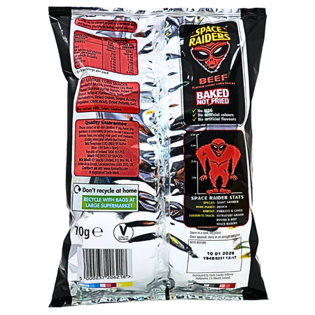 Space Raiders Beef Corn Chips (UK) - 70g
