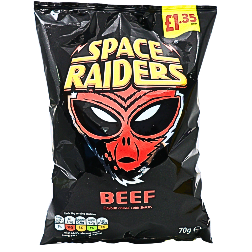 Space Raiders Beef Corn Chips (UK) - 70g