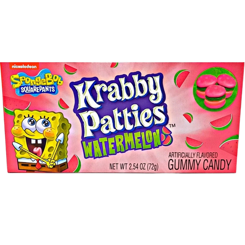 SpongeBob SquarePants Krabby Patties Watermelon Theater Pack - 2.54oz-Krabby Patty Candy-Watermelon Candy-SpongeBob characters